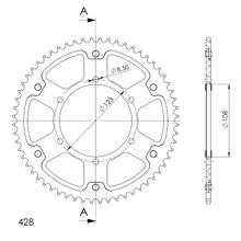 řetězové kolo Supersprox Stealth 428 LK 123,0mm Ø 108mm 60Z 6-otvorové hliník / ocel modrá