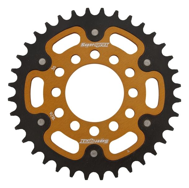 Kettenrad Supersprox Stealth 520 LK 84,0mm Ø 64mm 36Z 8-Loch Aluminium / Stahl gold