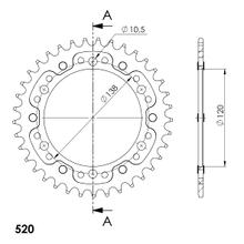 Supersprox Stealth 520 LK 136.0 mm Ø 120mm 37T 6-hole aluminium/steel gold sprocket