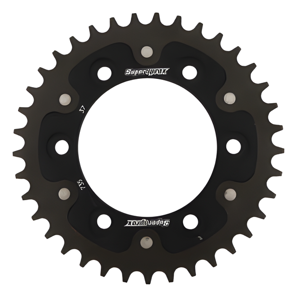 Kettenrad Supersprox Stealth 520 LK 124,0mm Ø 100mm 37Z 6-Loch Aluminium / Stahl schwarz