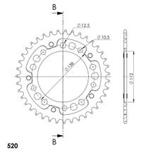 Kettenrad Supersprox Stealth 520 LK 138,0mm Ø 112mm 38Z 5-otvorové hliník / ocel zlatá