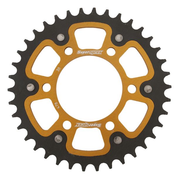 Kettenrad Supersprox Stealth 520 LK 104,0mm Ø 80mm 38Z 6-Loch Aluminium / Stahl schwarz