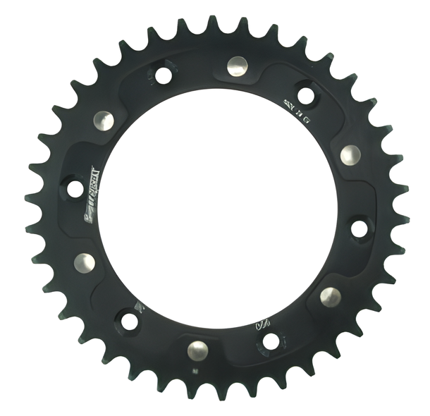 Kettenrad Supersprox Stealth 520 LK 150,0mm Ø 125mm 38Z 6-Loch Aluminium / Stahl schwarz