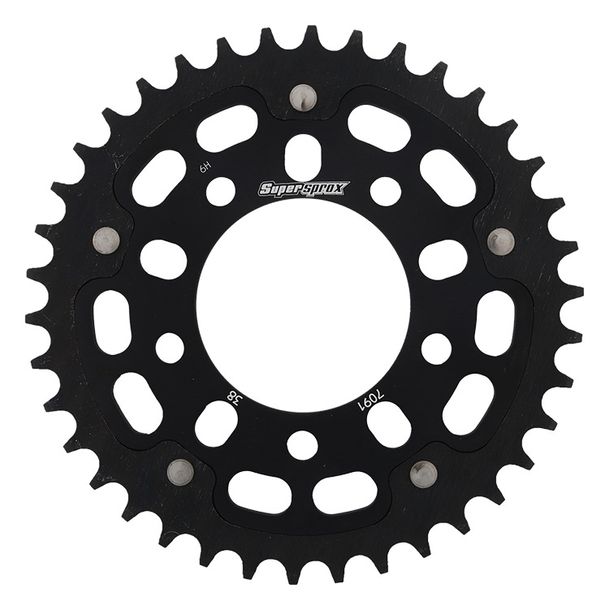 Kettenrad Supersprox Stealth 520 LK 100,0mm Ø 76mm 38Z 5-Loch Aluminium / Stahl schwarz