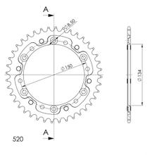 Supersprox Stealth 520 LK 150.0mm diameter 134mm 39Z 6-hole aluminium/steel blue