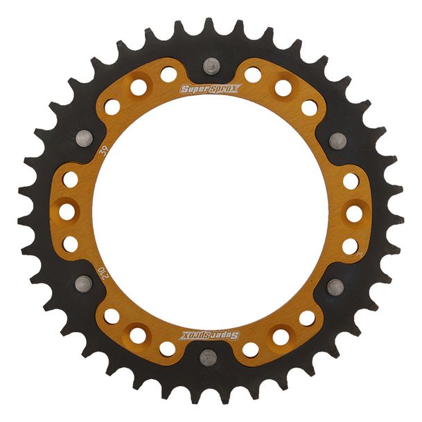 Kettenrad Supersprox Stealth 520 LK 153,0mm Ø 125mm 39Z 6-Loch Aluminium / Stahl gold