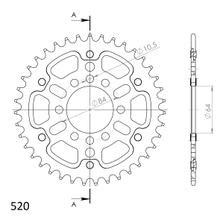 Supersprox Stealth 520 LK 84,0 mm de diámetro 64 mm 39T 8 orificios de aluminio/acero dorado