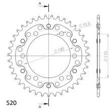 Supersprox Stealth 520 LK 130.0mm Ø 110mm 39T 6-hole aluminium/steel gold sprocket