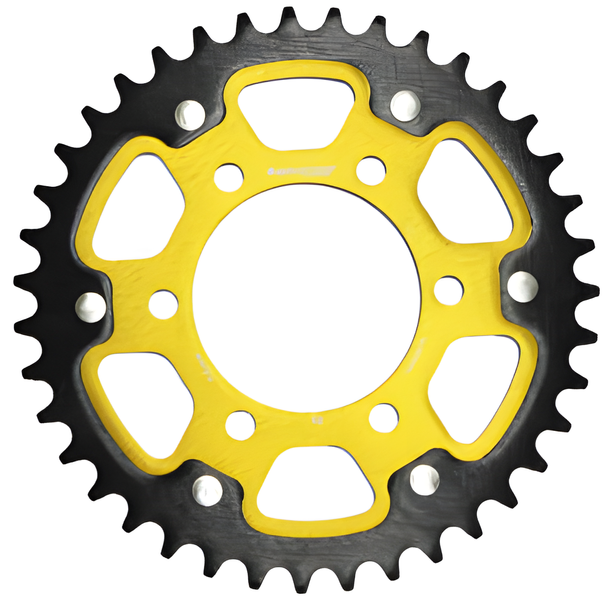 Kettenrad Supersprox Stealth 520 LK 100,0mm Ø 80mm 39Z 6-Loch Aluminium / Stahl gold