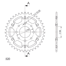 Supersprox Stealth 520 LK 90.0mm Ø 58mm 39T 4-hole aluminium/steel gold sprocket