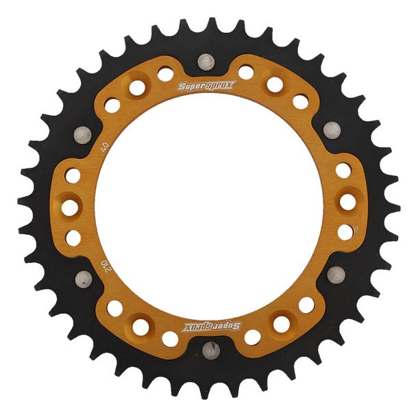 Kettenrad Supersprox Stealth 520 LK 153,0mm Ø 125mm 40Z 6-Loch Aluminium / Stahl gold