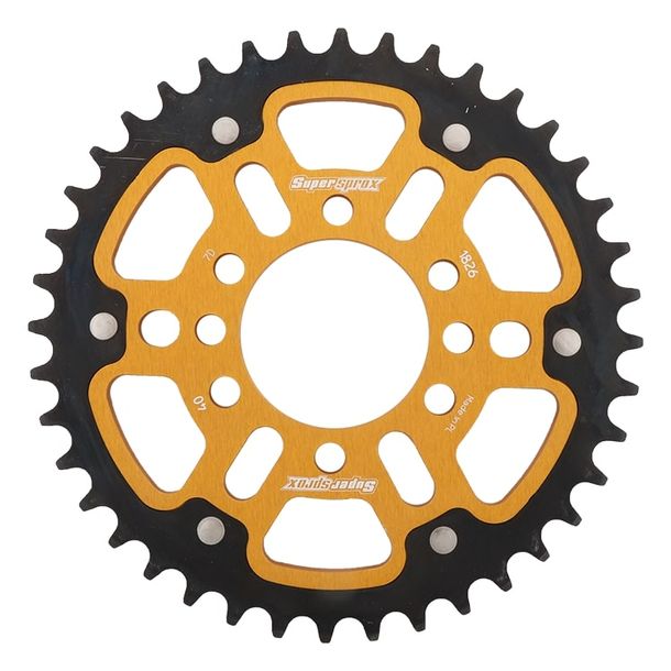 Kettenrad Supersprox Stealth 520 LK 84,0mm Ø 64mm 40Z 8-Loch Aluminium / Stahl gold