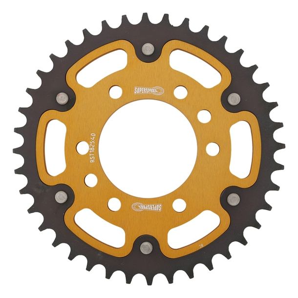Kettenrad Supersprox Stealth 520 LK 100,0mm Ø 76mm 40Z 8-Loch Aluminium / Stahl gold