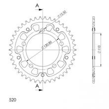 Supersprox Stealth 520 LK 130,8 mm Ø 110mm 40Z Pignone dorato a 5 fori in alluminio/acciaio