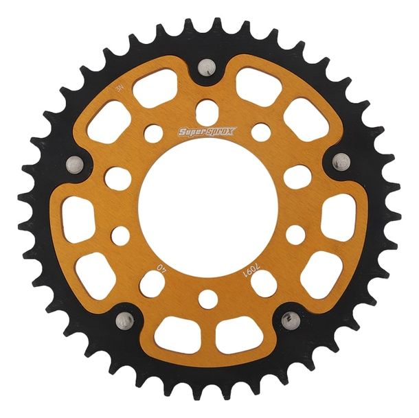 Kettenrad Supersprox Stealth 520 LK 100,0mm Ø 76mm 40Z 5-Loch Aluminium / Stahl gold