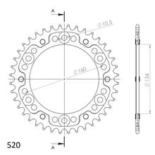 Kettenrad Supersprox Stealth 520 LK 160,0mm Ø 134mm 40Z 6-Loch Aluminium / Stahl schwarz