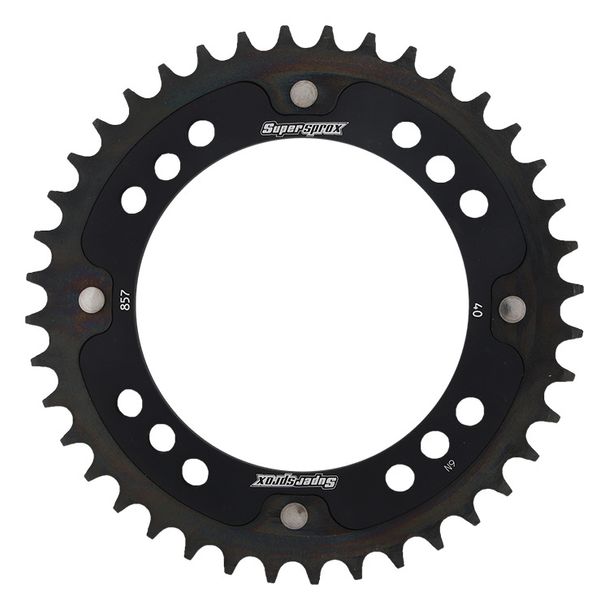 Rueda de cadena de aluminio y acero Supersprox Stealth 520 LK 145,0 mm Ø 125 mm 40Z negra