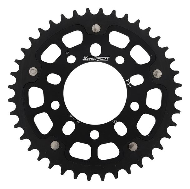 Kettenrad Supersprox Stealth 520 LK 100,0mm Ø 76mm 40Z 5-Loch Aluminium / Stahl schwarz