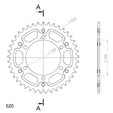 Supersprox Stealth 520 LK 125,0 mm Ø 106 mm 41Z Pignone blu a 6 fori in alluminio/acciaio