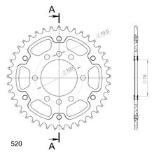 Supersprox Stealth 520 LK 100,0 mm Ø 76 mm 41Z Pignone dorato a 8 fori in alluminio/acciaio