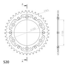 Kettenrad Supersprox Stealth 520 LK 153,0mm Ø 125mm 41Z 6-Loch Aluminium / Stahl rot