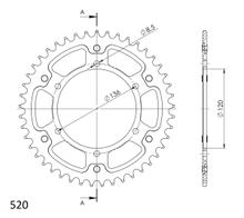 Chaîne Supersprox Stealth 520 LK 136,0 mm Ø 120 mm 41Z 6 trous en aluminium/acier noire