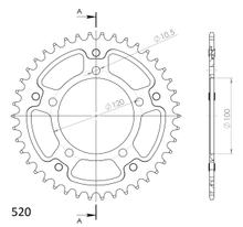 Tandwiel Supersprox Stealth 520 steekmaat 120,0mm Ø 100mm 41 tanden 5-gaats Aluminium / Staal zwart