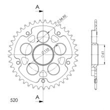 Tandwiel Supersprox Stealth 520 Steekmaat 110,0mm Ø 61mm 41 Tanden 5-Gaten Aluminium / Staal zwart