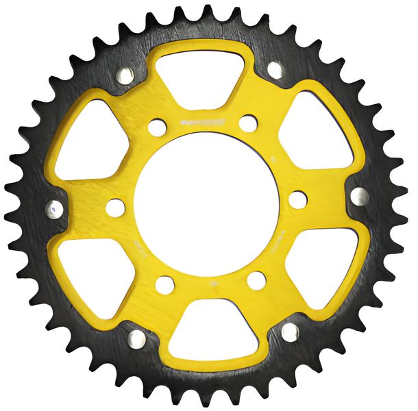 Kettenrad Supersprox Stealth 520 LK 100,0mm Ø 80mm 42Z 6-Loch Aluminium / Stahl gold