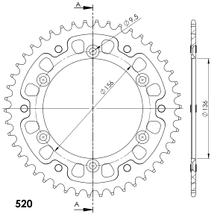 Kettenrad Supersprox Stealth 520 LK 156,0mm Ø 136mm 42Z 6-Loch Aluminium / Stahl rot