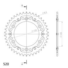 Kettenrad Supersprox Stealth 520 LK 153,0mm Ø 125mm 42Z 6-Loch Aluminium / Stahl schwarz