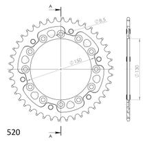 Supersprox Stealth 520 LK 150,0 mm Ø 130 mm 42T 6 fori in alluminio/acciaio nero