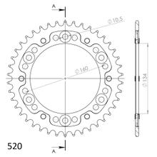 Supersprox Stealth 520 LK 160,0 mm Ø 134 mm 42T 6 fori in alluminio/acciaio argentato