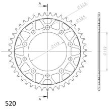 Supersprox Stealth 520 LK 138,0 mm Ø 112 mm 43T Pignone blu a 5 fori in alluminio/acciaio