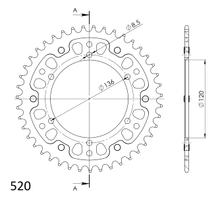 Kettenrad Supersprox Stealth 520 LK 136,0mm Ø 120mm 43Z 6-Loch Aluminium / Stahl blau