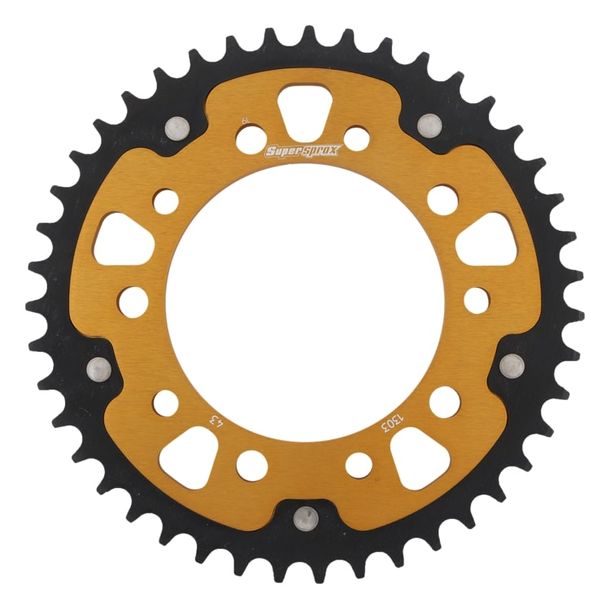 Kettenrad Supersprox Stealth 520 LK 138,0mm Ø 112mm 43Z 5-Loch Aluminium / Stahl gold