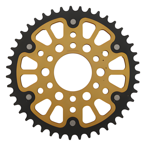 Kettenrad Supersprox Stealth 520 LK 88,9mm Ø 63,5mm 43Z 6-Loch Aluminium / Stahl gold