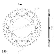 Supersprox Stealth 520 LK 153,0 mm diamètre 125 mm 43T 6 trous aluminium/acier rouge