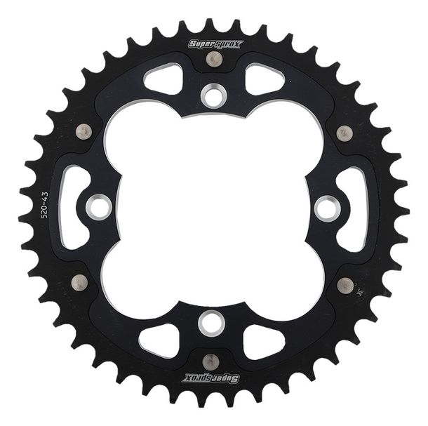 Supersprox Stealth 520 LK 130.0mm Ø 110mm 43T 4-hole aluminium/steel black sprocket