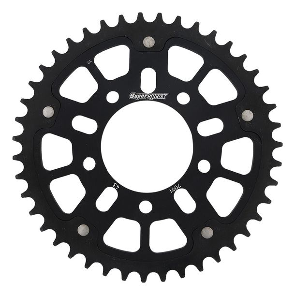 Supersprox Stealth 520 LK 100.0mm Ø 76mm 43T 5-hole aluminium/steel black sprocket