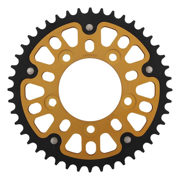 Kettenrad Supersprox Stealth 520 LK 110,0mm Ø 87mm 44Z 5-Loch Aluminium / Stahl gold