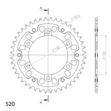 Supersprox Stealth 520 LK 140.0mm Ø 120mm 44T 6-hole aluminium/steel gold sprocket