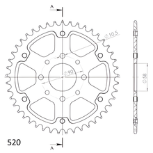 Supersprox Stealth 520 LK 90.0mm Ø 58mm 44T 4-hole aluminium/steel gold sprocket