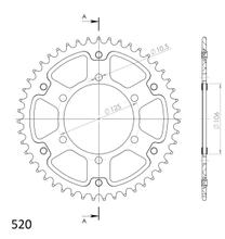 Supersprox Stealth 520 LK 125.0 mm Ø 106 mm 44T 6-hole aluminium/steel gold sprocket