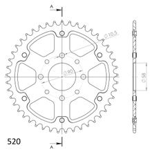 Supersprox Stealth 520 LK 90.0mm Ø 58mm 44T 4-hole aluminium/steel sprocket orange