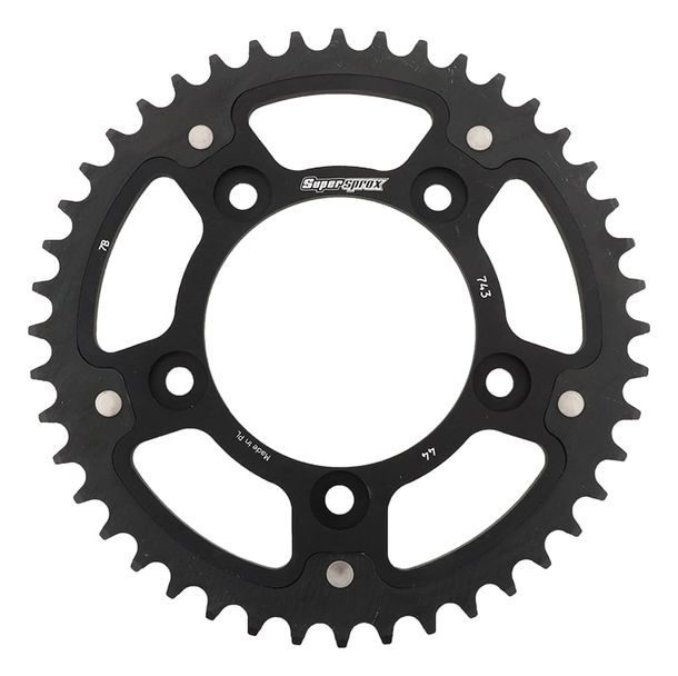 Kettenrad Supersprox Stealth 520 LK 124,0mm Ø 100mm 44Z 5-Loch Aluminium / Stahl schwarz