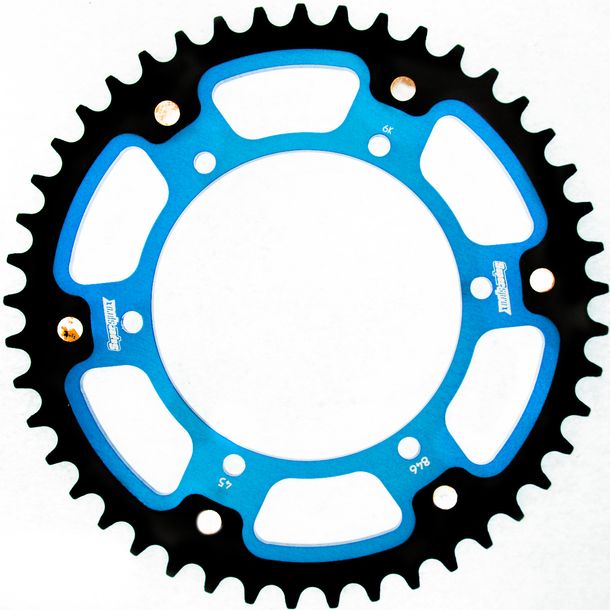 Pignon Supersprox Stealth 520 LK 136,0 mm Ø 120 mm 45Z 6 trous en aluminium/acier bleu