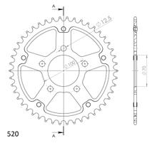 Ozubené kolo řetězu Supersprox Stealth 520 dělicí kruh 100,0mm průměr 70mm 45 zubů 5 děr hliník / ocel modrá