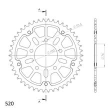 Ozubené kolo řetězu Supersprox Stealth 520, rozteč děr 100,0mm, průměr 76mm, 45 zubů, 5 děr, hliník / ocel, modrá