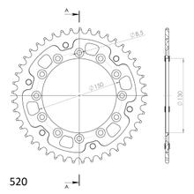 Zębatka łańcuchowa Supersprox Stealth 520 rozstaw śrub 150,0mm średnica 130mm 45 zębów 6 otworów aluminium / stal złota